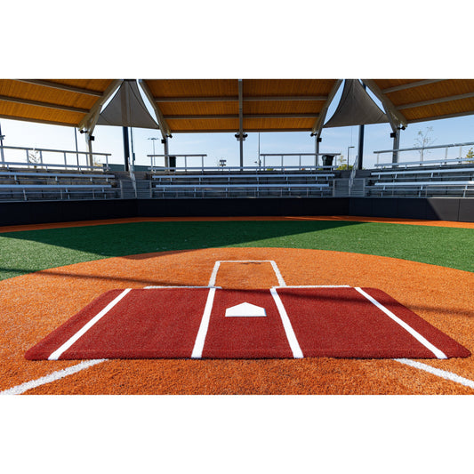 iDeal Portolite 12’x6’ SpikeTek Full Batter's Mats - BB7212RED