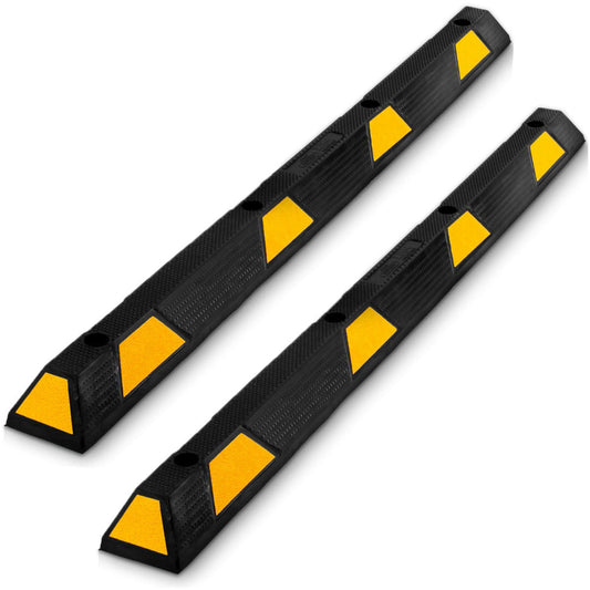 Pyle PCRSTP14 72" Car/Truck Vehicle Driveway Parking Wheel Stop Block (8 Pack) - 221475