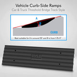 Pyle Car/Truck Rubber Curbside Driveway Ramp Threshold Bridge Track (4 Pack) - 221456