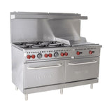 Vulcan SX60F-6B24G SX Series 60" Natural Gas 6-Burner Value Range With 24" Griddle- 258,000 BTU