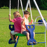 XDP Recreation All Star Playground Outdoor Swing Set, Rider, Super Disc & Slide - 125405