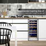 Costway Wine Cooler with Temperature Memory Dual Zone 30-Bottle Capacity New - FP10125US-SL