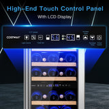 Costway Wine Cooler with Temperature Memory Dual Zone 30-Bottle Capacity New - FP10125US-SL