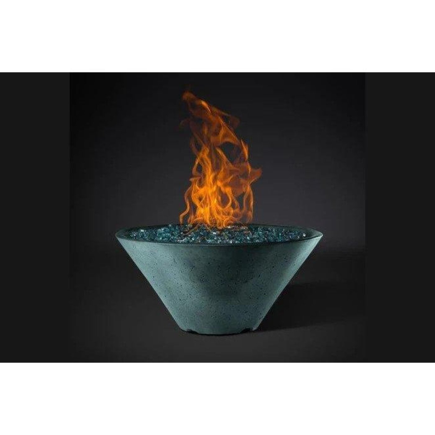 Slick Rock Concrete Ridgeline Conical Fire Bowl with Electronic Ignition - KRL22CEING