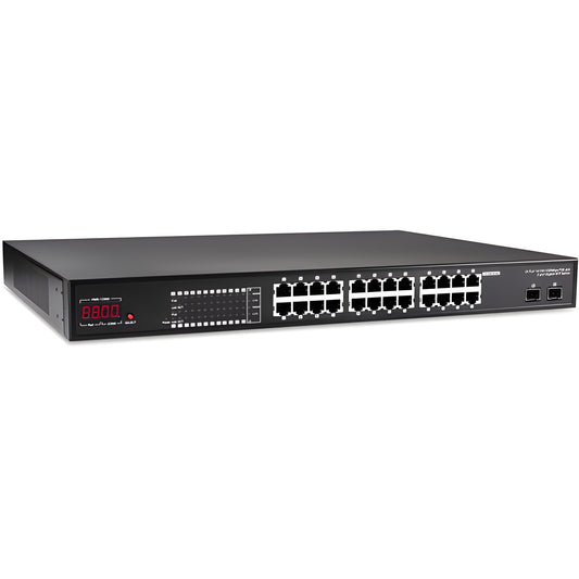 Marshall Electronics VSSW100 24-Port 10/100/1000 Mbps PSE Switch with 2-Port Gigabit SFP - VSSW100