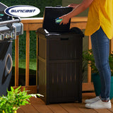 Suncast Trash Hideaway Outdoor 33 Gallon Garbage Waste Can Bin, Java (10 Pack) - 173821