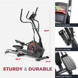 iDeal Sunny Health & Fitness Smart Premium Extra Long Stride Length Programmable Electro-Magnetic Elliptical - SF-E3889SMART