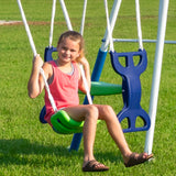 XDP Recreation All Star Playground Outdoor Swing Set, Rider, Super Disc & Slide - 125405