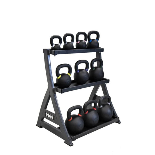 TKO 3 Tier Kettlebell Rack 856KR with Full Kettlebell Set - S856-KBV5-50