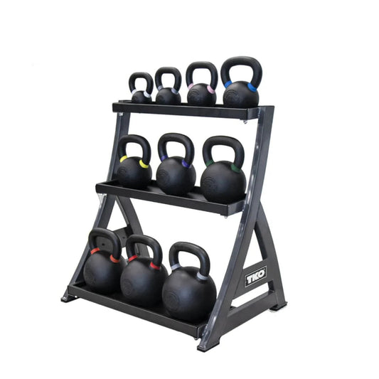 TKO 3 Tier Kettlebell Rack 856KR with Full Kettlebell Set - S856-KBV5-50