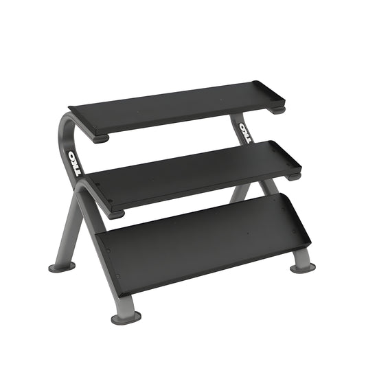 TKO Rubber Hex Dumbbell Set with 3-Tier Horizontal Rack - S890-SXRE15