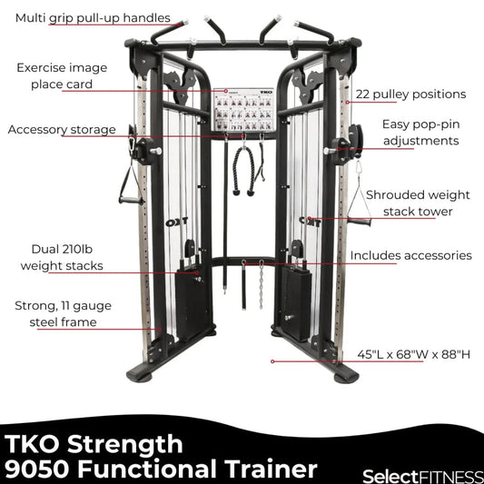 TKO 9050 Functional Trainer Commercial Cable Machine - 9050