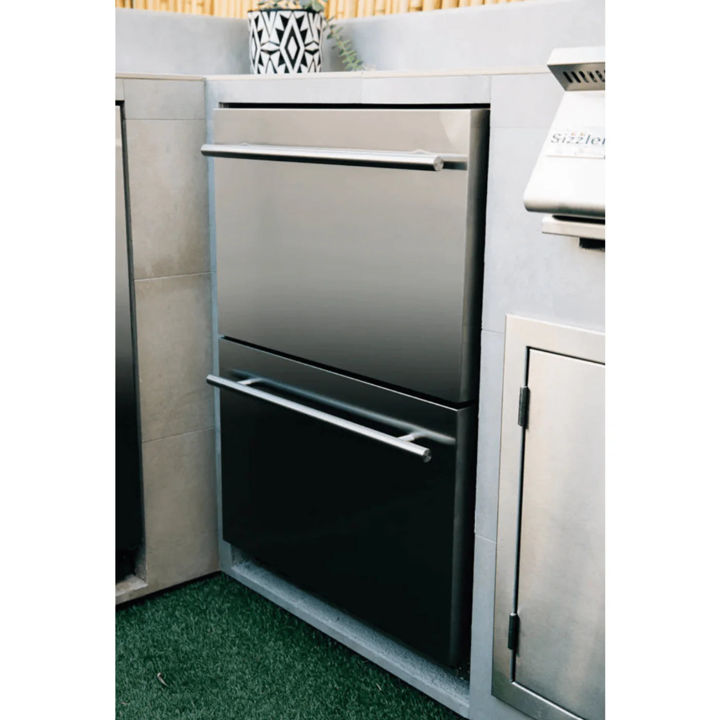 TrueFlame 24 Deluxe Outdoor Rated Drawer Fridge - TF-RFR-24DR2-A
