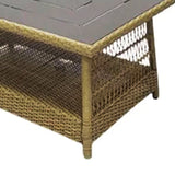 Four Seasons Courtyard Positano 40" x 26" Outdoor Wicker Coffee Table, Brown - 396089