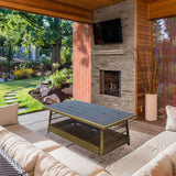 Four Seasons Courtyard Positano 40" x 26" Outdoor Wicker Coffee Table, Brown - 396089