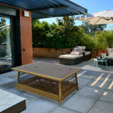 Four Seasons Courtyard Positano 40" x 26" Outdoor Wicker Coffee Table, Brown - 396089