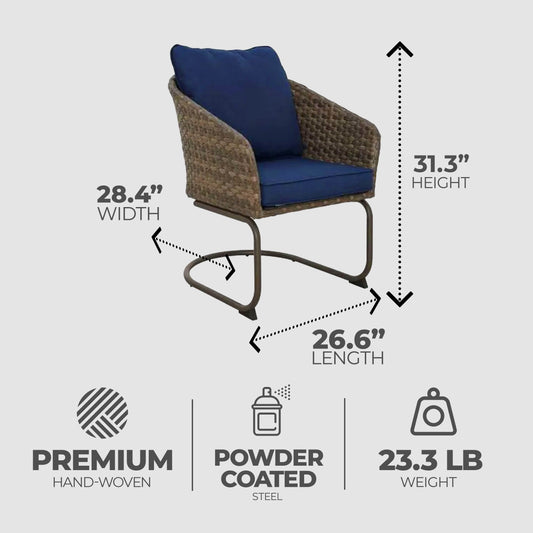 Four Seasons Courtyard Rockland Spring Motion Dining Chairs, Brown, Set of 2 - 396103