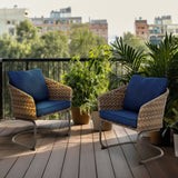 Four Seasons Courtyard Rockland Spring Motion Dining Chairs, Brown, Set of 2 - 396103