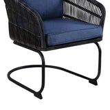 Four Seasons Courtyard Adelaide Set of 2 C Spring Cushioned Dining Chairs, Blue - 396132