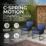 Four Seasons Courtyard Adelaide Set of 2 C Spring Cushioned Dining Chairs, Blue - 396132