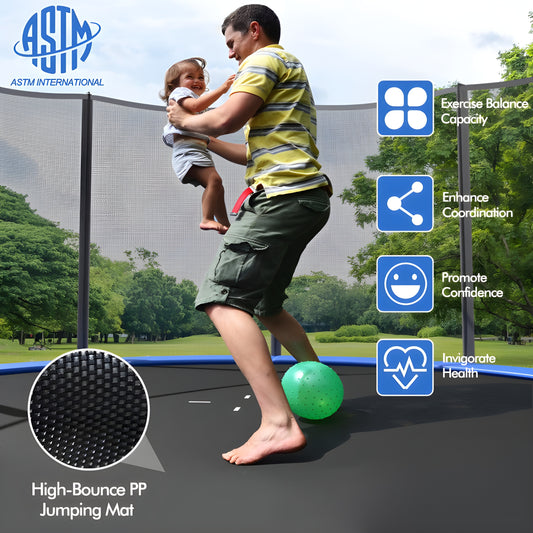 Costway Trampoline 15' Outdoor Recreational with Enclosure Net and Ladder New - TW10042+