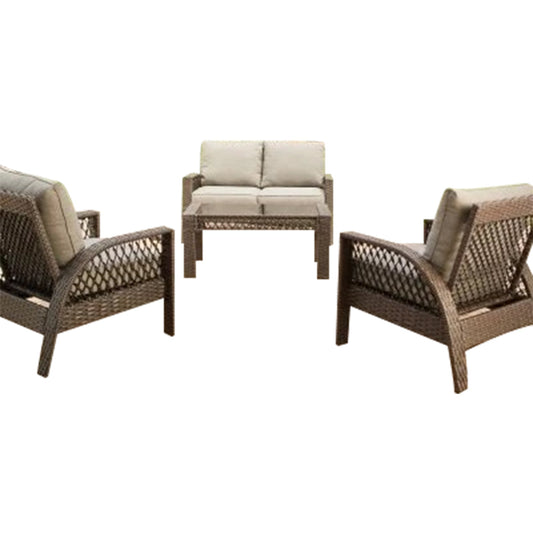 Four Seasons Courtyard Coral Bay 4 Piece Deep Seating Set with Cushioned Chairs - 396121