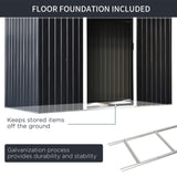 Outsunny 9' x 4.5' x 5.5' Outdoor Rust-Resistant Metal Garden Vented Storage Shed - 845-032CG