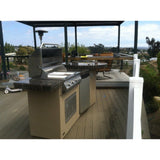 KoKoMo Fire 9' BBQ Island with 4 foot Round Bar and 4 Burner Built In BBQ Grill - Fire Island