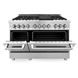 ZLINE 48 in. Professional Gas Burner, Electric Oven Range in Stainless Steel with Brass Burners, RA-BR-48
